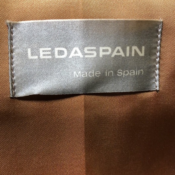 Vintage Leather Trench Coat By LedaSpain SzS-MP - Picture 10 of 12